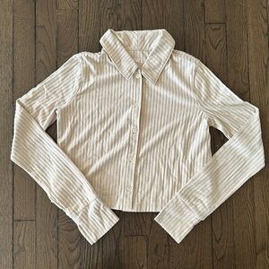 NWT Madewell size XS cream button down cropped shirt